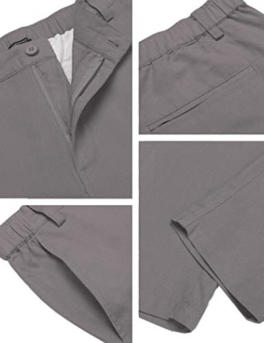 COOFANDY Men's Cotton Linen Pants Elastic Waist Lightweight Casual Pants Relaxed Fit Yoga Beach Pants with Pockets - 5