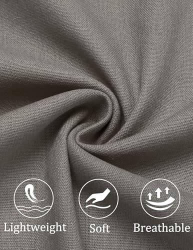 COOFANDY Men's Cotton Linen Pants Elastic Waist Lightweight Casual Pants Relaxed Fit Yoga Beach Pants with Pockets - 6