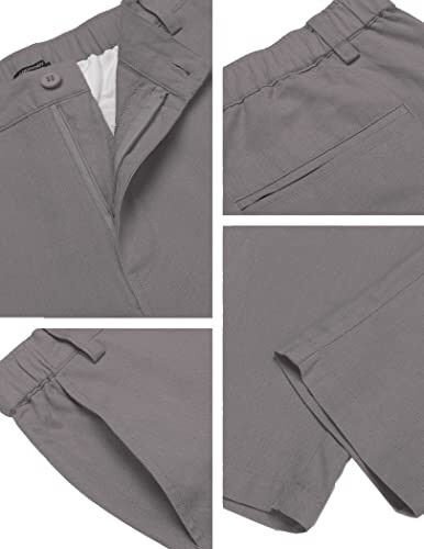 COOFANDY Men's Cotton Linen Pants Elastic Waist Lightweight Casual Pants Slim Fit Yoga Beach Pants with Pockets - 5