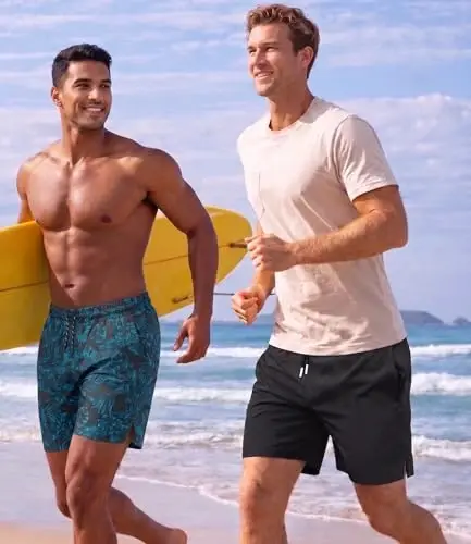 COOFANDY Men Swim Trunk with Compression Liner 2 in 1 Swimwear Bathing Suit Quick Dry Board Short - 4