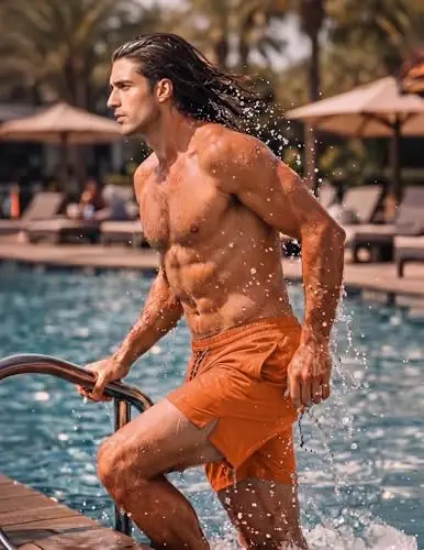 COOFANDY Men Swim Trunk with Compression Liner 2 in 1 Swimwear Bathing Suit Quick Dry Board Short - 3