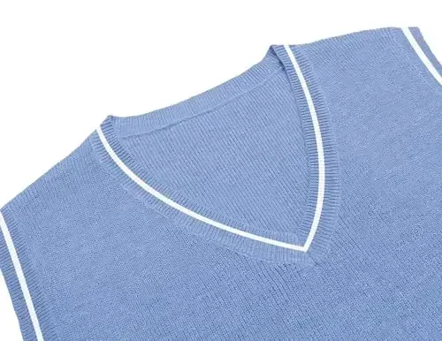 COOFANDY Men's Sweater Vest V Neck Sleeveless Sweater Slim Fit Casual Knitted Pullover Sweater 