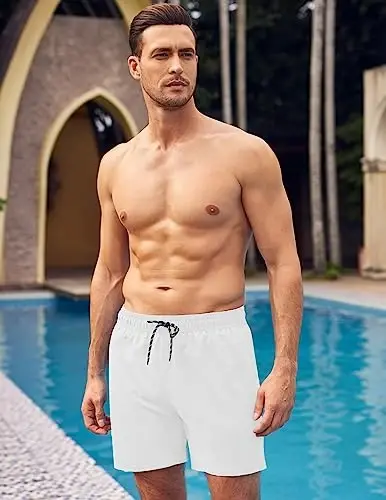 COOFANDY Men Swim Trunk with Compression Liner 2 in 1 Swimwear Bathing Suit Quick Dry Board Short 