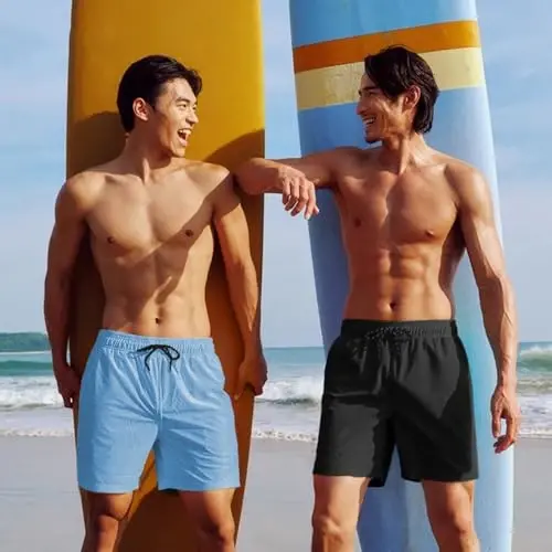 COOFANDY Men Swim Trunk with Compression Liner 2 in 1 Swimwear Bathing Suit Quick Dry Board Short - 3