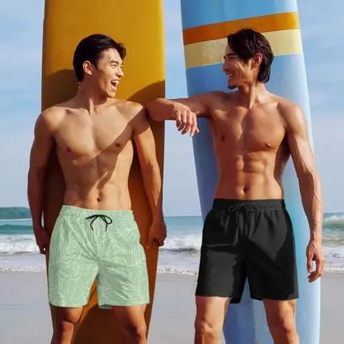COOFANDY Men Swim Trunk with Compression Liner 2 in 1 Swimwear Bathing Suit Quick Dry Board Short - COOFANDY (1)