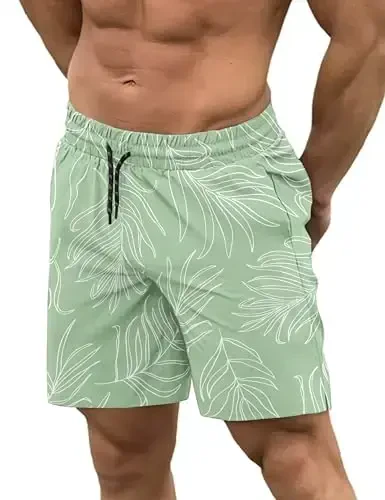 COOFANDY Men Swim Trunk with Compression Liner 2 in 1 Swimwear Bathing Suit Quick Dry Board Short - 4