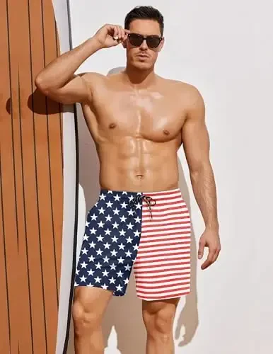 COOFANDY Men Swim Trunk with Compression Liner 2 in 1 Swimwear Bathing Suit Quick Dry Board Short - COOFANDY (1)