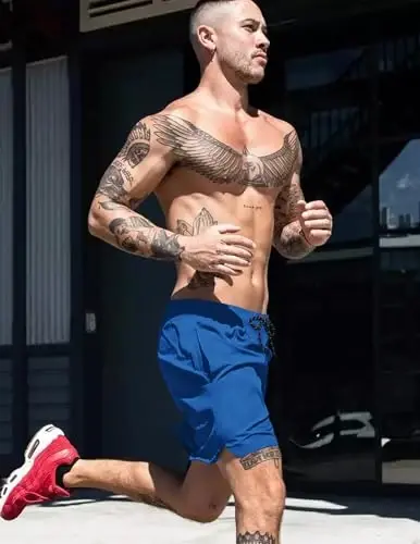 COOFANDY Men Swim Trunk with Compression Liner 2 in 1 Swimwear Bathing Suit Quick Dry Board Short - 3