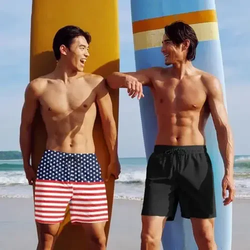 COOFANDY Men Swim Trunk with Compression Liner 2 in 1 Swimwear Bathing Suit Quick Dry Board Short - 2