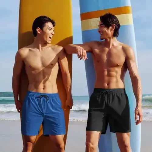 COOFANDY Men Swim Trunk with Compression Liner 2 in 1 Swimwear Bathing Suit Quick Dry Board Short - COOFANDY (1)