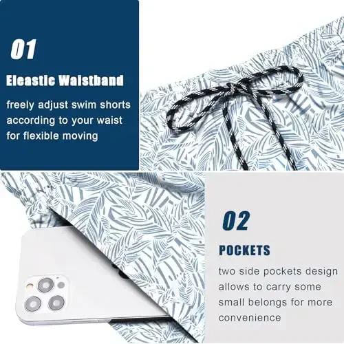 COOFANDY Men Swim Trunk with Compression Liner 2 in 1 Swimwear Bathing Suit Quick Dry Board Short - COOFANDY (1)