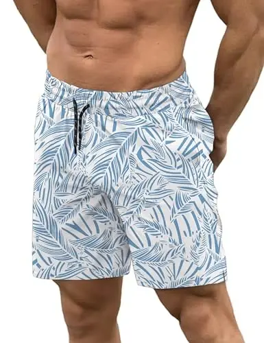 COOFANDY Men Swim Trunk with Compression Liner 2 in 1 Swimwear Bathing Suit Quick Dry Board Short - 5