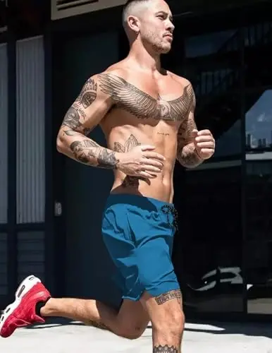 COOFANDY Men Swim Trunk with Compression Liner 2 in 1 Swimwear Bathing Suit Quick Dry Board Short - 8