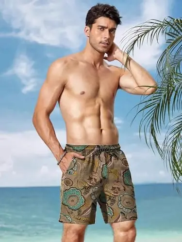 COOFANDY Men Swim Trunk with Compression Liner 2 in 1 Swimwear Bathing Suit Quick Dry Board Short - 3