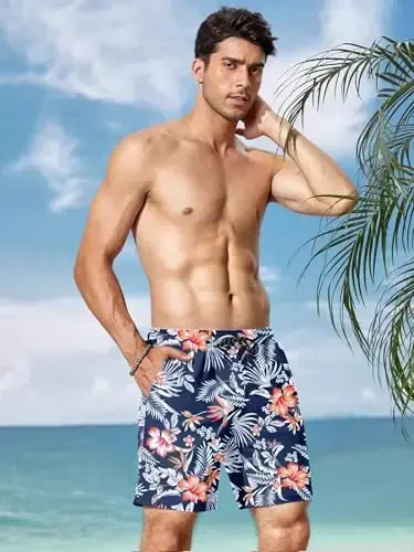 COOFANDY Men Swim Trunk with Compression Liner 2 in 1 Swimwear Bathing Suit Quick Dry Board Short - 3