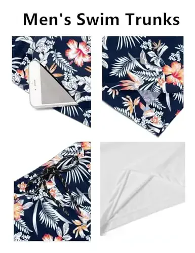 COOFANDY Men Swim Trunk with Compression Liner 2 in 1 Swimwear Bathing Suit Quick Dry Board Short - 4