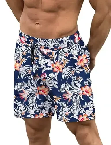 COOFANDY Men Swim Trunk with Compression Liner 2 in 1 Swimwear Bathing Suit Quick Dry Board Short - 5