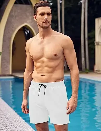 COOFANDY Men Swim Trunk with Compression Liner 2 in 1 Swimwear Bathing Suit Quick Dry Board Short - 2