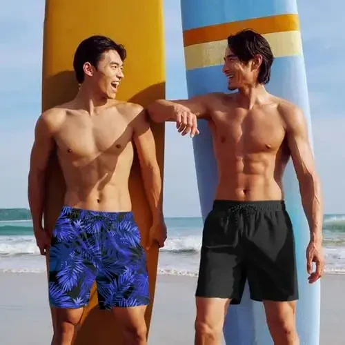 COOFANDY Men Swim Trunk with Compression Liner 2 in 1 Swimwear Bathing Suit Quick Dry Board Short - 3