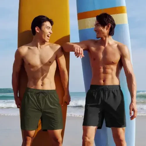 COOFANDY Men Swim Trunk with Compression Liner 2 in 1 Swimwear Bathing Suit Quick Dry Board Short - 4