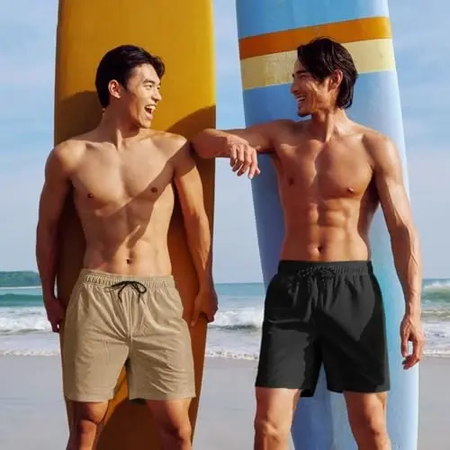 COOFANDY Men Swim Trunk with Compression Liner 2 in 1 Swimwear Bathing Suit Quick Dry Board Short - 2