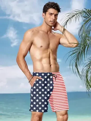 COOFANDY Men Swim Trunk with Compression Liner 2 in 1 Swimwear Bathing Suit Quick Dry Board Short - 4