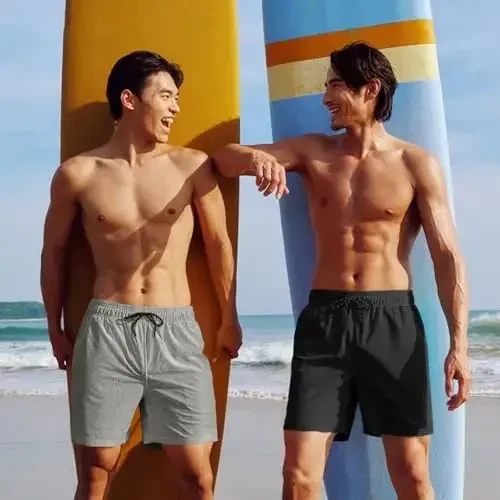 COOFANDY Men Swim Trunk with Compression Liner 2 in 1 Swimwear Bathing Suit Quick Dry Board Short - 2