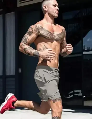 COOFANDY Men Swim Trunk with Compression Liner 2 in 1 Swimwear Bathing Suit Quick Dry Board Short - 3