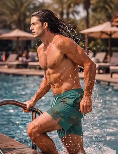 COOFANDY Men Swim Trunk with Compression Liner 2 in 1 Swimwear Bathing Suit Quick Dry Board Short - 4