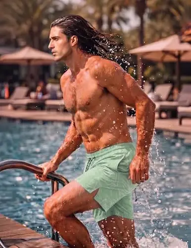 COOFANDY Men Swim Trunk with Compression Liner 2 in 1 Swimwear Bathing Suit Quick Dry Board Short - 3