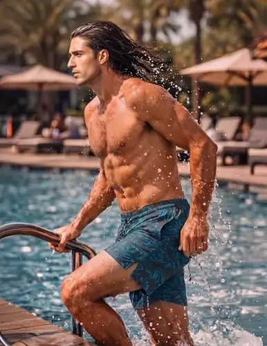 COOFANDY Men Swim Trunk with Compression Liner 2 in 1 Swimwear Bathing Suit Quick Dry Board Short - 3