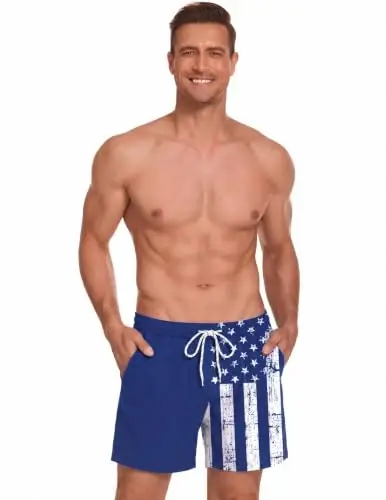 COOFANDY Men Swim Trunk with Compression Liner 2 in 1 Swimwear Bathing Suit Quick Dry Board Short - COOFANDY (1)