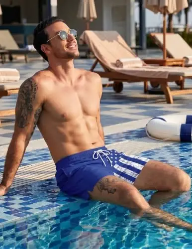 COOFANDY Men Swim Trunk with Compression Liner 2 in 1 Swimwear Bathing Suit Quick Dry Board Short - 3