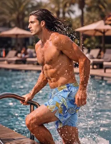 COOFANDY Men Swim Trunk with Compression Liner 2 in 1 Swimwear Bathing Suit Quick Dry Board Short - 3