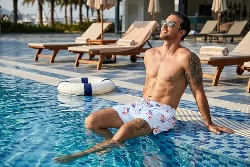 COOFANDY Men Swim Trunk with Compression Liner 2 in 1 Swimwear Bathing Suit Quick Dry Board Short - 3