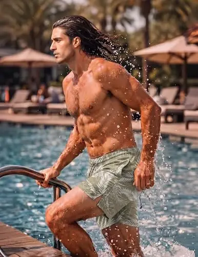 COOFANDY Men Swim Trunk with Compression Liner 2 in 1 Swimwear Bathing Suit Quick Dry Board Short - 3