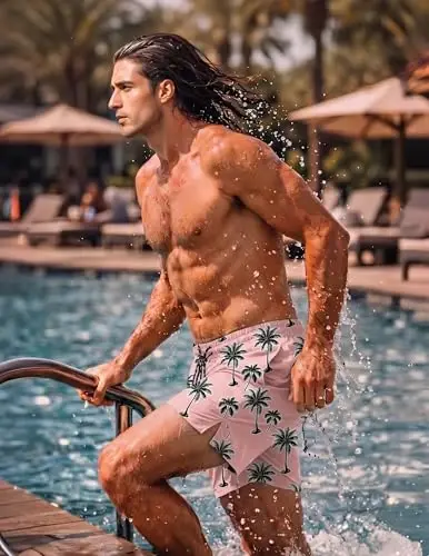 COOFANDY Men Swim Trunk with Compression Liner 2 in 1 Swimwear Bathing Suit Quick Dry Board Short - 3