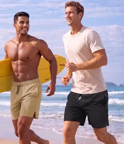 COOFANDY Men Swim Trunk with Compression Liner 2 in 1 Swimwear Bathing Suit Quick Dry Board Short - 4