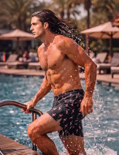 COOFANDY Men Swim Trunk with Compression Liner 2 in 1 Swimwear Bathing Suit Quick Dry Board Short - 3
