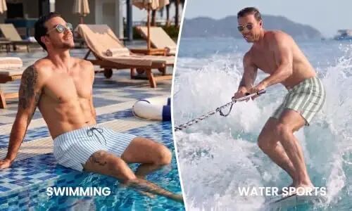 COOFANDY Men Swim Trunk with Compression Liner 2 in 1 Swimwear Bathing Suit Quick Dry Board Short - COOFANDY (1)