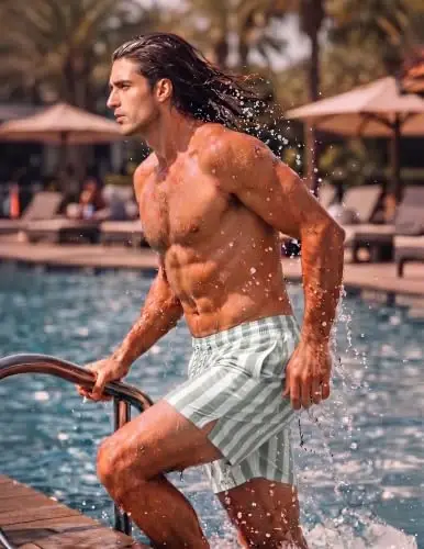 COOFANDY Men Swim Trunk with Compression Liner 2 in 1 Swimwear Bathing Suit Quick Dry Board Short - 3