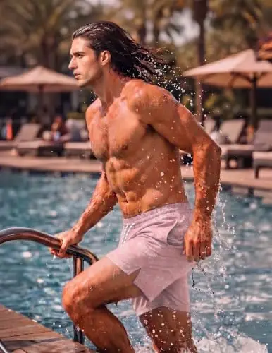 COOFANDY Men Swim Trunk with Compression Liner 2 in 1 Swimwear Bathing Suit Quick Dry Board Short - 3