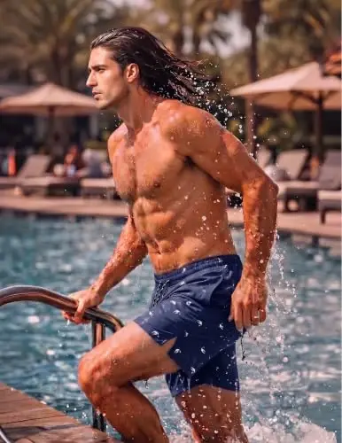 COOFANDY Men Swim Trunk with Compression Liner 2 in 1 Swimwear Bathing Suit Quick Dry Board Short - 3