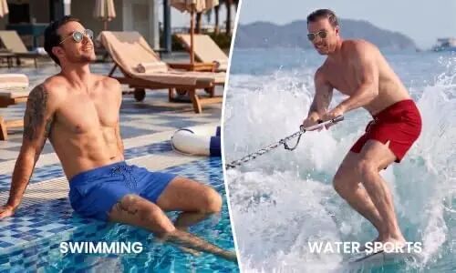 COOFANDY Men Swim Trunk with Compression Liner 2 in 1 Swimwear Bathing Suit Quick Dry Board Short - COOFANDY (1)