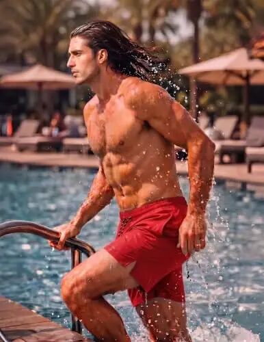 COOFANDY Men Swim Trunk with Compression Liner 2 in 1 Swimwear Bathing Suit Quick Dry Board Short - 3