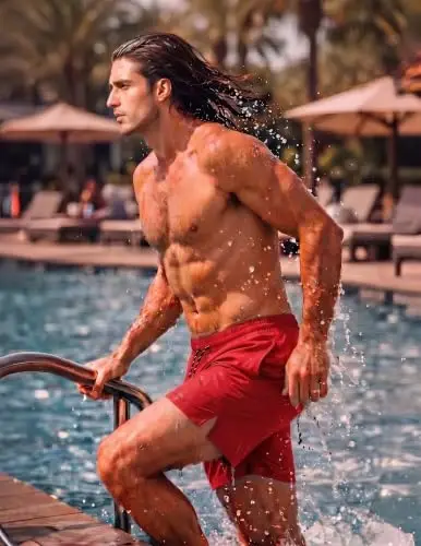 COOFANDY Men Swim Trunk with Compression Liner 2 in 1 Swimwear Bathing Suit Quick Dry Board Short - 3