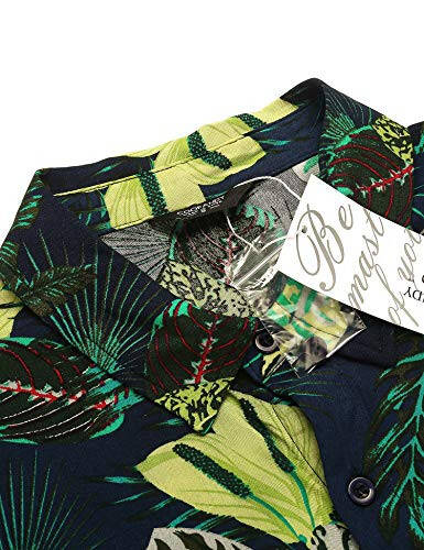 COOFANDY Men's 2 Piece Flower Short Sets Hawaiin Beach Button up Tropical Shirt and Shirts - 4