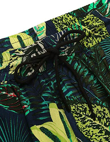 COOFANDY Men's 2 Piece Flower Short Sets Hawaiin Beach Button up Tropical Shirt and Shirts - 5