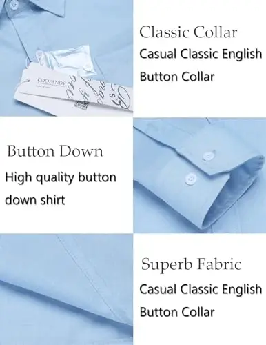 COOFANDY Mens Button Down Shirts Short Sleeve Casual Summer Beach Shirts for Men Vacation Wedding Linen Shirt - 5