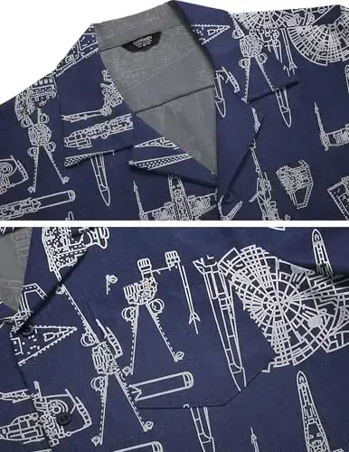 COOFANDY Men's Casual Button Down Shirts Short Sleeve Summer Beach Shirt Cuban Vacation Textured Shirts with Pocket - 5